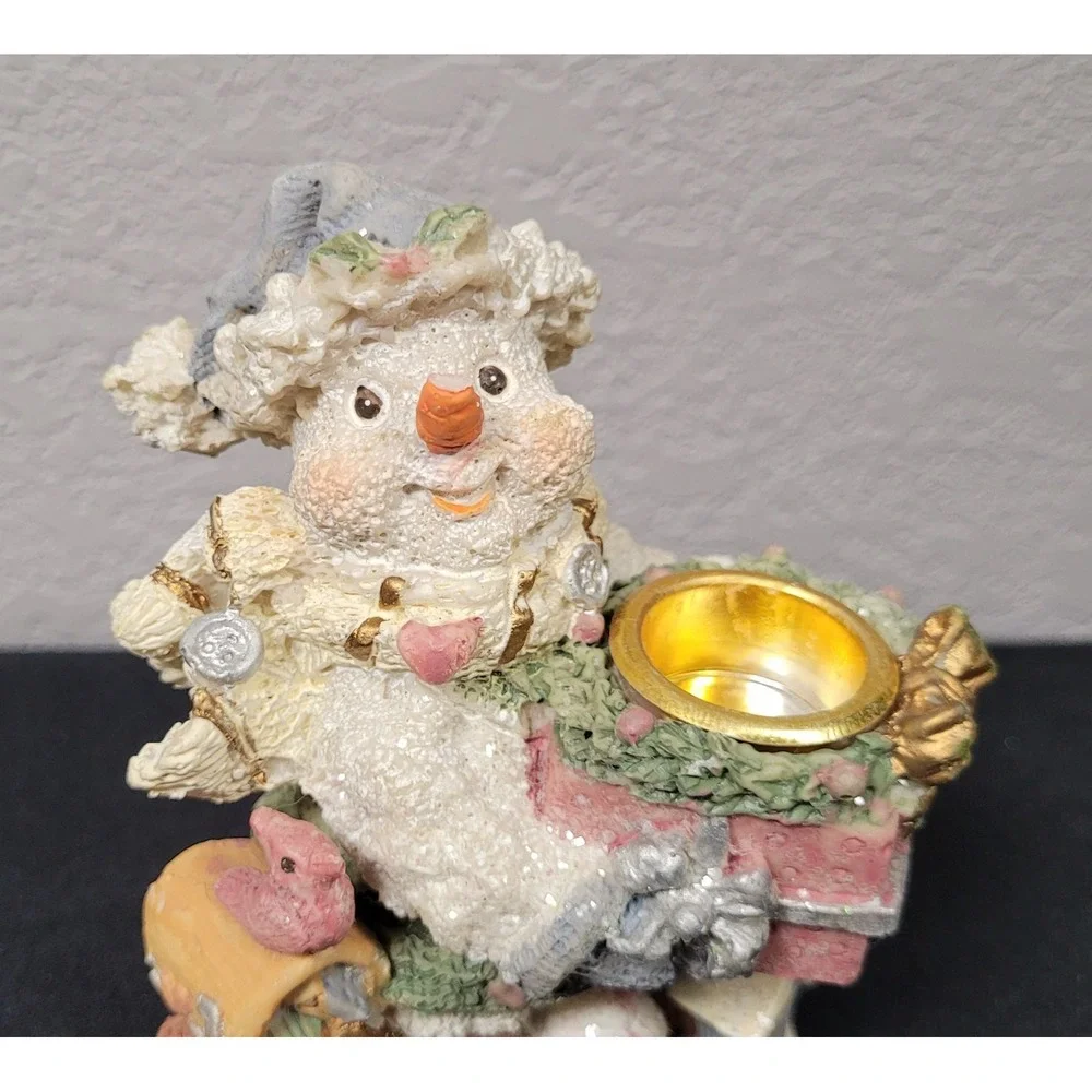 Cornerstone Creations Christmas Snowman Candle Holder Figurine Christmas Decor